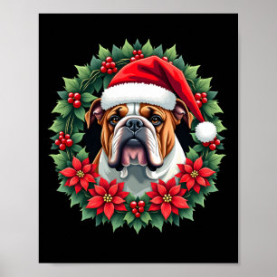 Grappige Kerstmis Engelse Bulldog Tank Top Poster