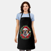 Grappige Kerstmis Engelse Bulldog Tank Top Schort (Gedragen)