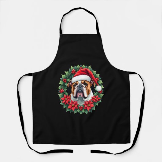 Grappige Kerstmis Engelse Bulldog Tank Top Schort (Voorkant)