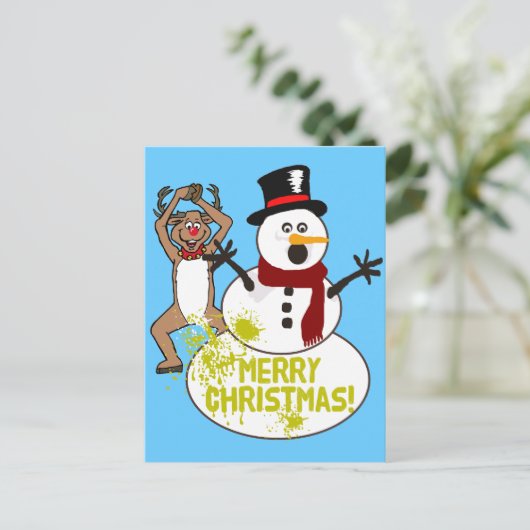 Grappige Kerstmis Feestdagenkaart (Staand voorkant)