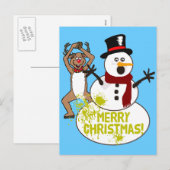 Grappige Kerstmis Feestdagenkaart (Voorkant / Achterkant)