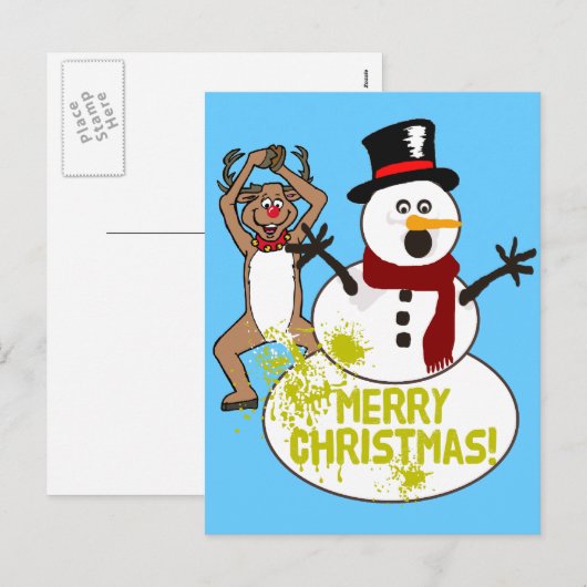 Grappige Kerstmis Feestdagenkaart (Voorkant / Achterkant)