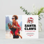 Grappige Kerstmis Foto met Sinterklaasklauw Feestdagenkaart (Staand voorkant)