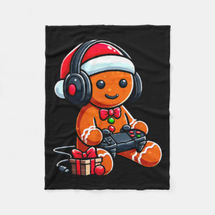 Grappige Kerstmis Gamer Peperkoek Kerst Spelende M Fleece Deken