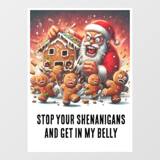 Grappige Kerstmis: Gingerbread Mannen & Hanger Ker Raamsticker (Vel)