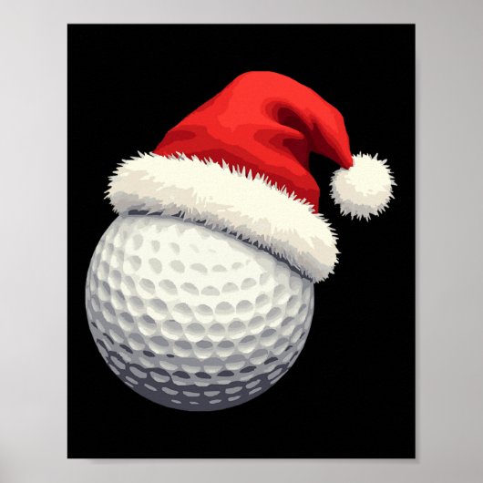Grappige Kerstmis Golf Kabouter Bal Met Hoed Op Xm Poster (Voorkant)