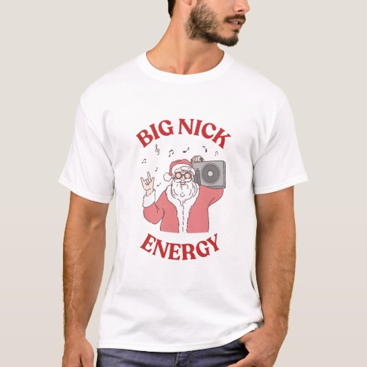 Grappige Kerstmis Grote Nick Energie T-shirt (Voorkant)