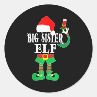 Grappige Kerstmis Grote Zus ELF Xmas Pyjama Matchi Ronde Sticker