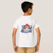 Grappige Kerstmis HAAI Cartoon Tiener Jongen Meisj T-shirt (Achterkant volledig)