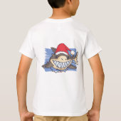 Grappige Kerstmis HAAI Cartoon Tiener Jongen Meisj T-shirt (Achterkant)