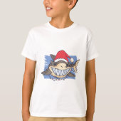 Grappige Kerstmis HAAI Cartoon Tiener Jongen Meisj T-shirt (Voorkant)