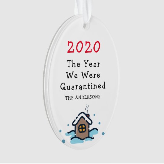Grappige Kerstmis Het Jaar Dat We in Quarantaine W Ornament (voorkant)