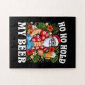 Grappige Kerstmis Ho Ho Hou Mijn Bier Vaste Legpuzzel (Horizontaal)