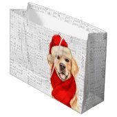 Grappige Kerstmis Hond Gouden Retriever Lover Groot Cadeauzakje (Voorkant Gekanteld)