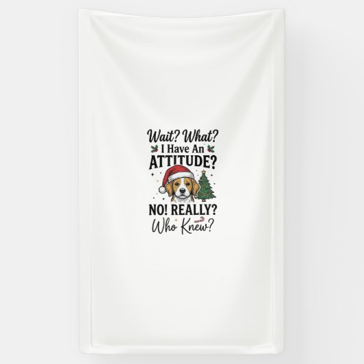 Grappige Kerstmis Hond Houding Vintage Gravure Shi Spandoek (Verticaal)