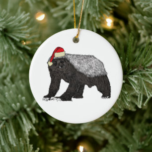 Grappige Kerstmis Honingdas Stoere Kerstman Keramisch Ornament