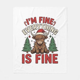 Grappige Kerstmis Hoogland Koe Alles Is Goed Met M Fleece Deken