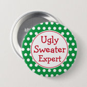 Grappige Kerstmis Horrortrui Expert Knoop Pin Ronde Button 7,6 Cm (Voorkant /achterkant)