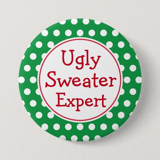 Grappige Kerstmis Horrortrui Expert Knoop Pin Ronde Button 7,6 Cm (Voorkant)