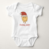 Grappige Kerstmis Jolly Trippy Glimlach Santa Romper (Voorkant)