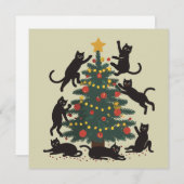 Grappige Kerstmis Kat Liefhebber Gelukkig Kat Jaar Feestdagenkaart (Voorkant / Achterkant)