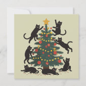 Grappige Kerstmis Kat Liefhebber Gelukkig Kat Jaar Feestdagenkaart (Voorkant)