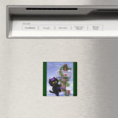 Grappige Kerstmis Kat Muis Uil Creationarts Magneet (Insitu (Vaatwasser))