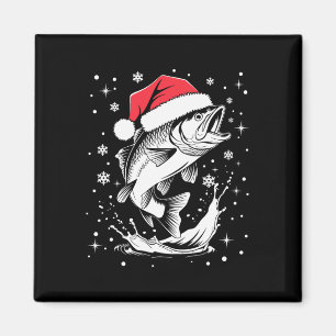 Grappige Kerstmis Kerstman Hoed Vis Kerstmis Visse Magneet