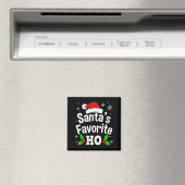 Grappige Kerstmis Kerstmannen Favoriete Ho Stoute Magneet (Insitu (Vaatwasser))