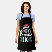 Grappige Kerstmis Kerstmannen Favoriete Ho Stoute  Schort (Gedragen)