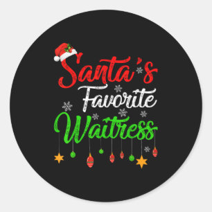 Grappige Kerstmis Kerstmannen Favoriete serveerste Ronde Sticker