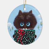Grappige Kerstmis Lapjeskat Kunst Creationarts Keramisch Ornament (Links)