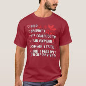 Grappige Kerstmis Leuke Ondeugende Lijst Grappige  T-shirt (Voorkant)