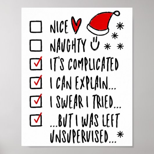 Grappige Kerstmis - Leuke stoute lijst Ik kan uitl Poster (Voorkant)