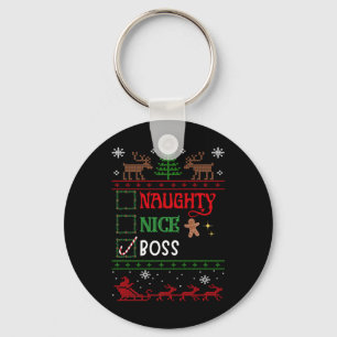 Grappige kerstmis leuke stoute lijst kerst baas sleutelhanger