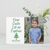 Grappige Kerstmis Lieve Sinterklaas Laat Me Uitleg Feestdagenkaart (Staand voorkant)