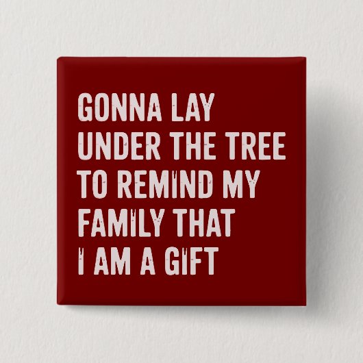 Grappige Kerstmis Lig Onder De Boom Kerstcadeaus Vierkante Button 5,1 Cm (Voorkant)