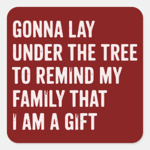 Grappige Kerstmis Lig Onder De Boom Kerstcadeaus Vierkante Sticker