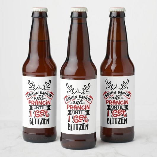 grappige kerstmis met geblitzete woordkunst bier etiket (Flessen)