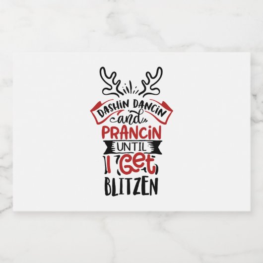 grappige kerstmis met geblitzete woordkunst likeurfles etiket (Enkel label)