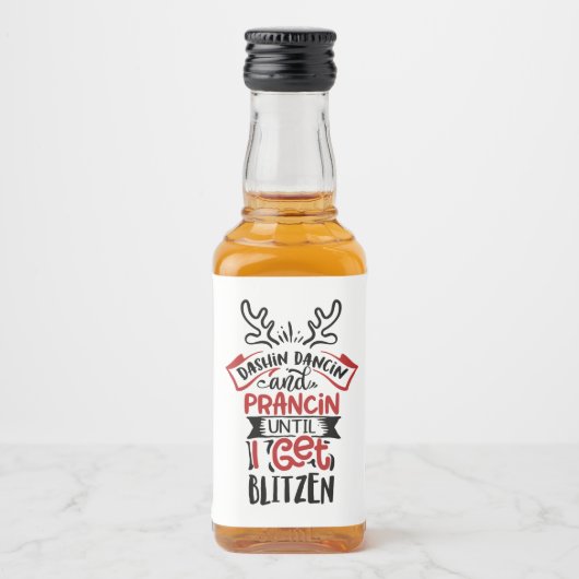 grappige kerstmis met geblitzete woordkunst likeurfles etiket (Voorkant)