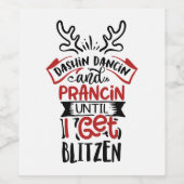 grappige kerstmis met geblitzete woordkunst wijn etiket (Enkel label)