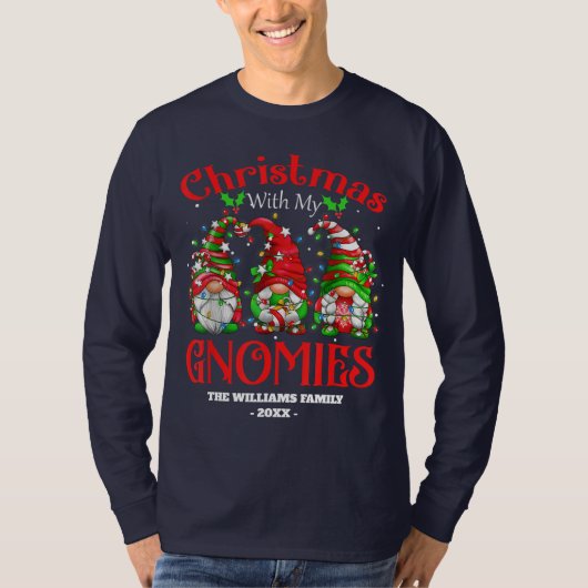 Grappige Kerstmis met Mijn Gnomies Familie Gnome X T-shirt (Voorkant)