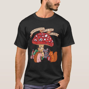 Grappige Kerstmis met Mushroom Eekhoorn Muis en M T-shirt
