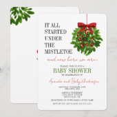 Grappige Kerstmis Mistletoe Baby Shower Kaart (Voorkant / Achterkant)