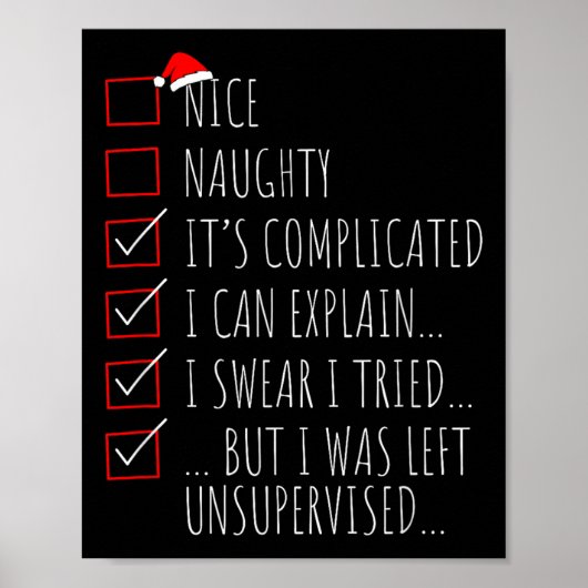 Grappige Kerstmis Nice Stoute Lijst Ik Kan Het Uit Poster (Voorkant)