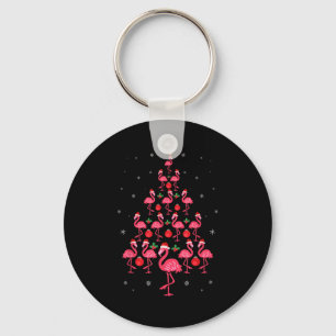Grappige Kerstmis Nk Flamingo Boom Kerstcadeau Vog Sleutelhanger