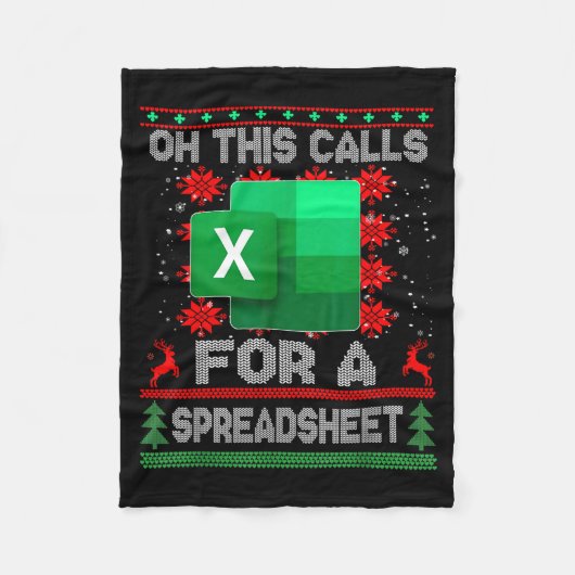 Grappige Kerstmis Oh Dit Roept Om Een Spreadsheet Fleece Deken (Voorkant)