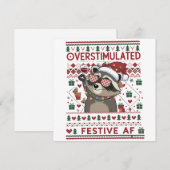 Grappige Kerstmis Overstimulatie & Feestelijk Af W Feestdagenkaart (Voorkant / Achterkant)