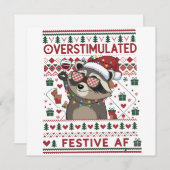 Grappige Kerstmis Overstuur & Feestelijk Af Wasbee Feestdagenkaart (Voorkant / Achterkant)